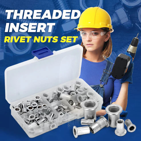 Flat Head Threaded Insert Nut Rivet Nuts Set